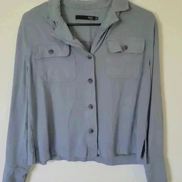 MAX JEANS button down blue xs shirt cowgirl vibes - Picture 4 of 5